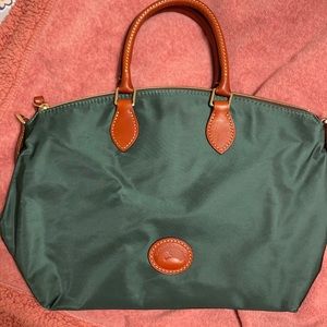 Dooney and Burke green microfiber/leather purse